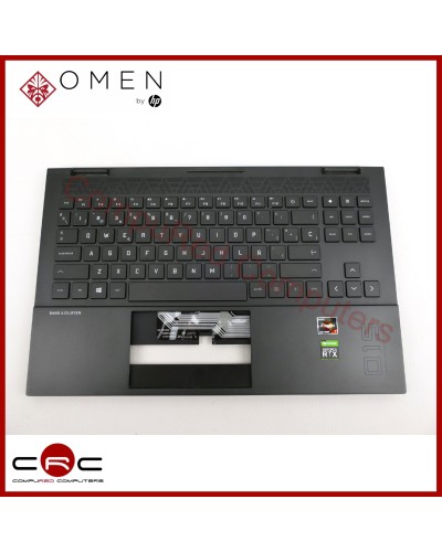 Oberes Gehäuse mit Tastatur ES HP Omen 15-en Serie